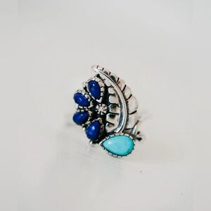 Goldie Lew Manuel Ring Turquoise + Blue Lapis